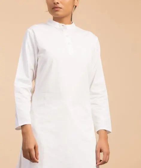 Samyama Womens Organic Cotton Sadhana Kurta - White