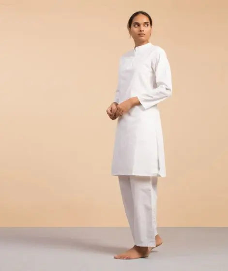 Samyama Womens Organic Cotton Sadhana Kurta - White