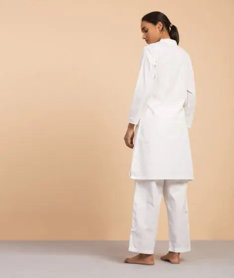 Samyama Womens Organic Cotton Sadhana Kurta - White