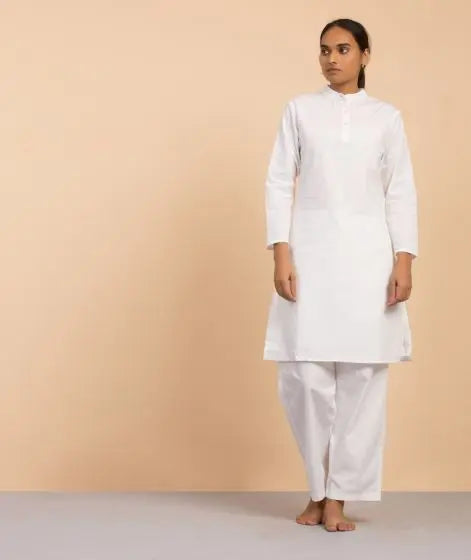 Samyama Womens Organic Cotton Sadhana Kurta - White