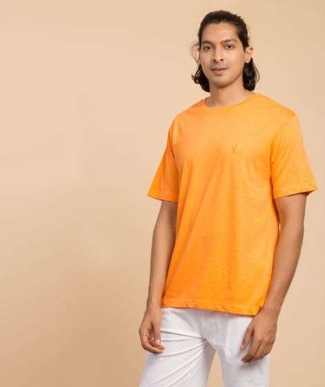 Samyama Unisex Organic Cotton Sadhana Half-Sleeve T-Shirt - Orange