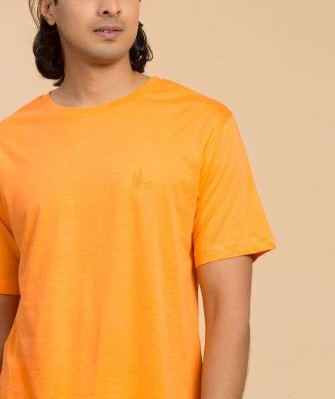Samyama Unisex Organic Cotton Sadhana Half-Sleeve T-Shirt - Orange