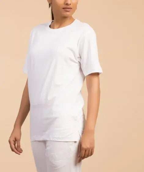 Samyama Unisex Organic Cotton Half-sleeve Sadhana T-Shirt - White