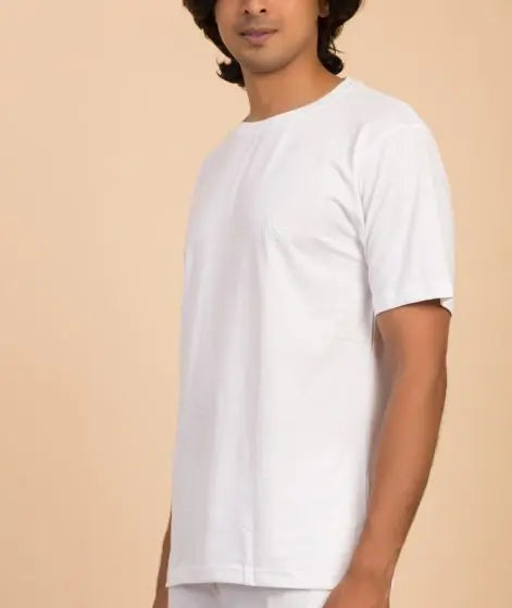 Samyama Unisex Organic Cotton Half-sleeve Sadhana T-Shirt - White