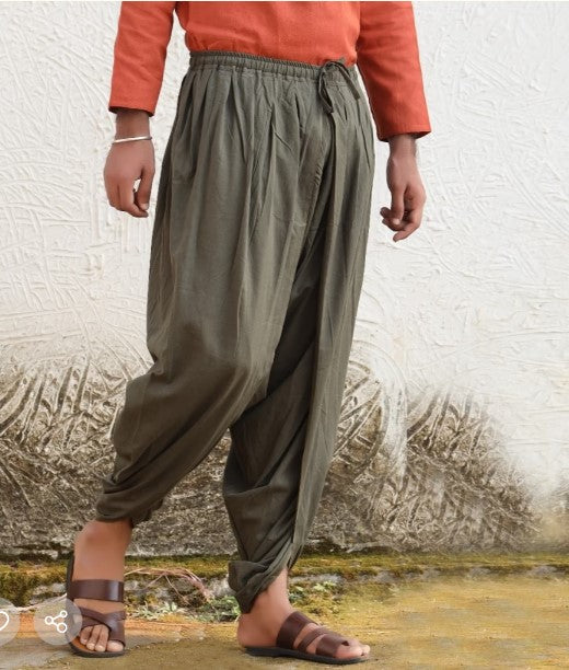 Organic Plain Dhoti Pant Olive