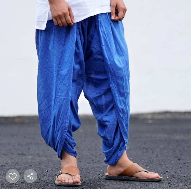 Organic Unisex Printed Dhoti Pant Indigo