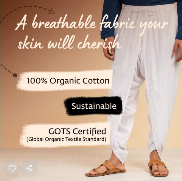 Organic Unisex Printed Dhoti Pant Indigo