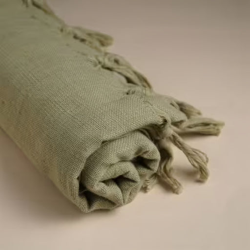 Handloom cotton towel natural dyed - Large