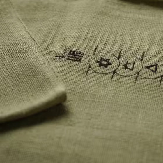 Handloom cotton towel natural dyed - Large