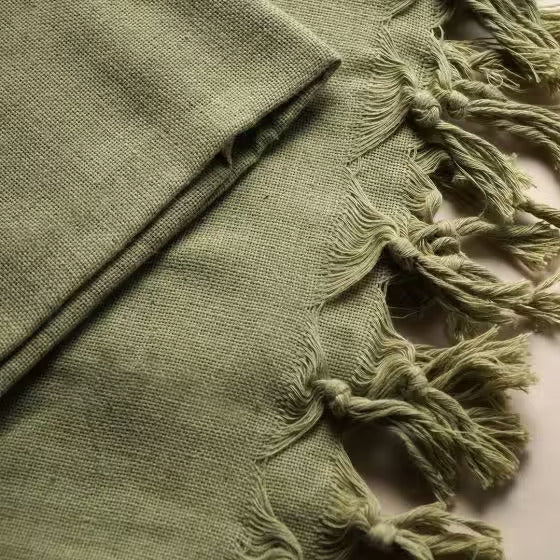 Handloom cotton towel natural dyed - Large