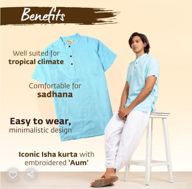 Organic Mens Om Kurta Maroon