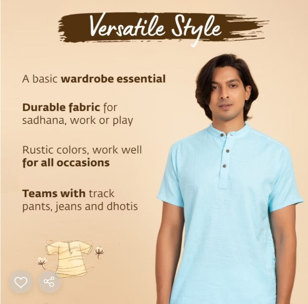 Organic Mens Om Kurta Maroon