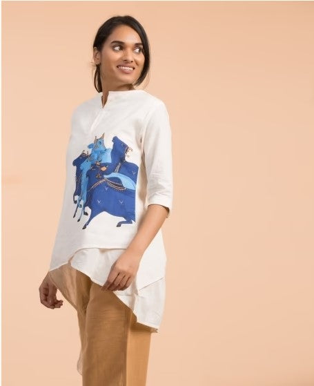 Nandhi Ladies Kurta Off White