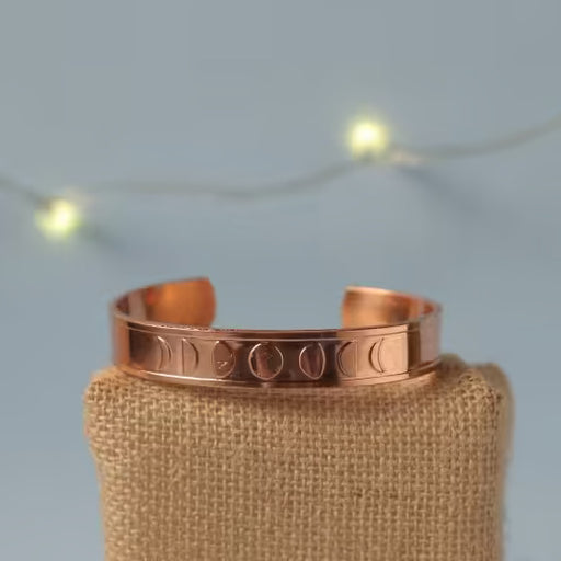 Mystic Moon Copper Cuff Bracelet. A festive gift.