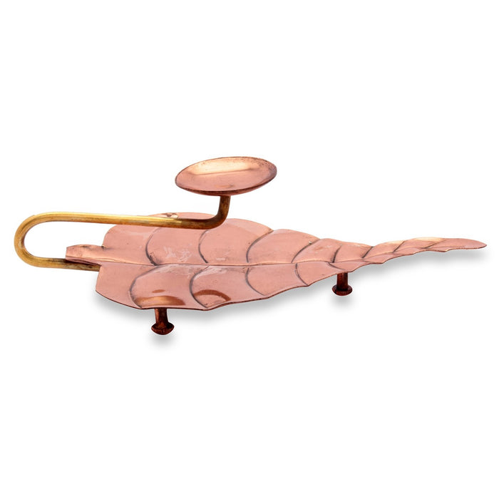 Copper Leaf Tea Light Holder