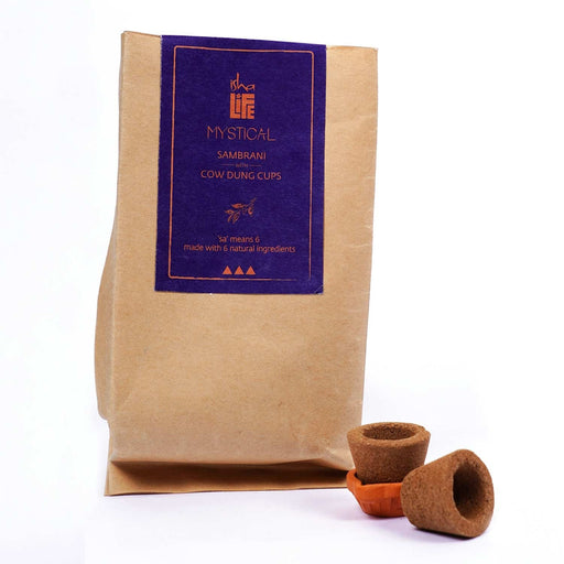 Handmade Sambrani with Cow Dung Cup, 12 Pcs