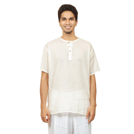Men's White Hemp Kurta
