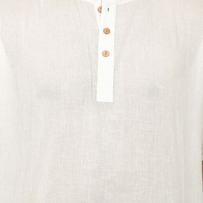 Men's White Hemp Kurta