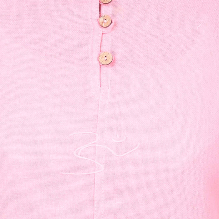 Women Organic Cotton Embroidered Aum Kurta - Pink