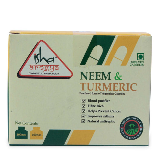 Neem & Turmeric Powder in Veg Caps Comb Pack, 100 pcs each