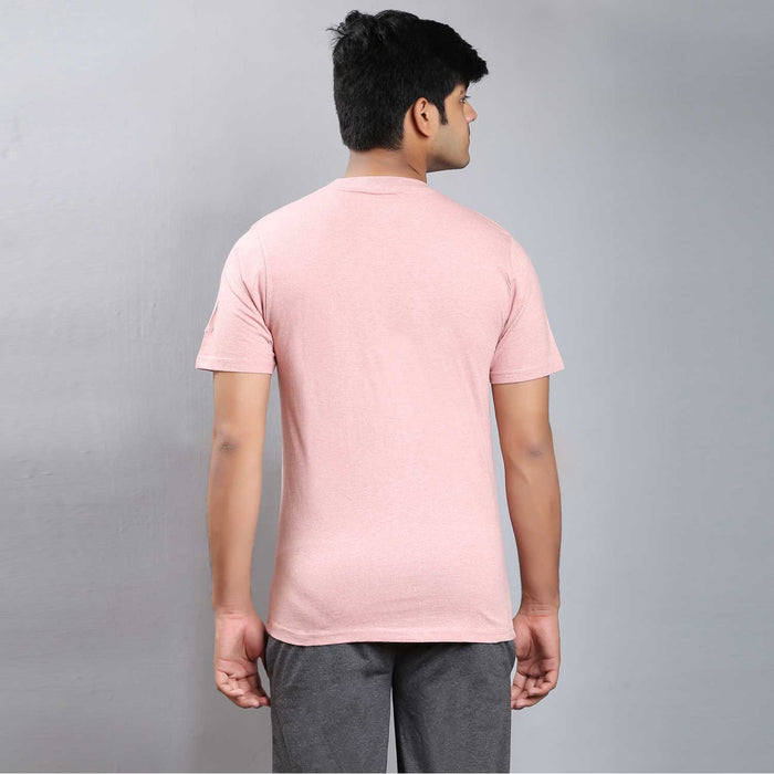 Unisex Peach Cotton Ananta Copper Printed T-Shirt