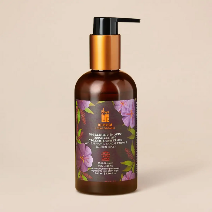 Bloom Refreshing & Skin Brightening Shower Gel With Saffron & Sandal Extract (All Skin Types) - 200ml