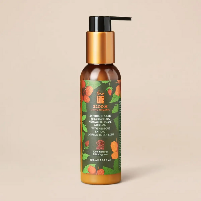 Bloom 24 Hours Skin Hydrating Organic Body Lotion With Hibiscus Extract (Normal to Dry Skin) - 100ml