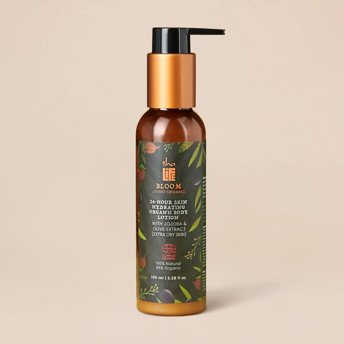 Bloom 24 Hours Skin Hydrating Organic Body Lotion With Jojoba & Olive Extract (Extra Dry Skin) - 100ml