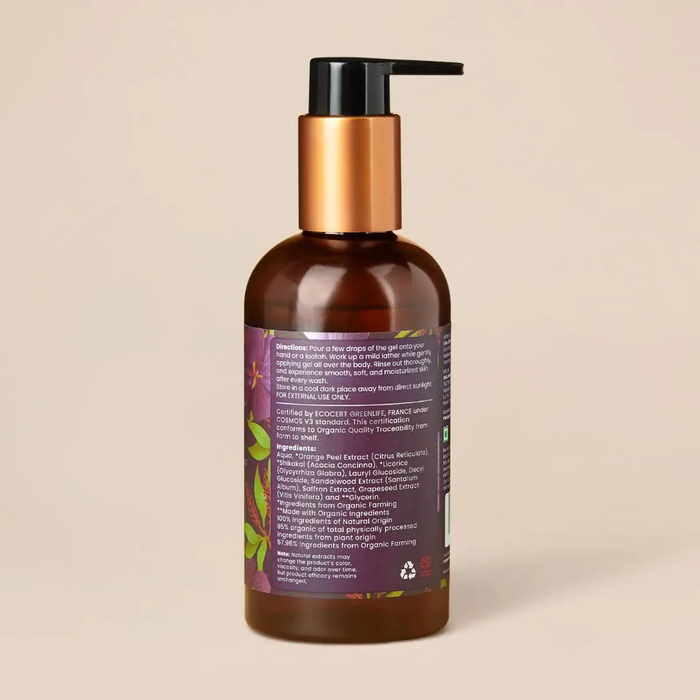 Bloom Refreshing & Skin Brightening Shower Gel With Saffron & Sandal Extract (All Skin Types) - 200ml