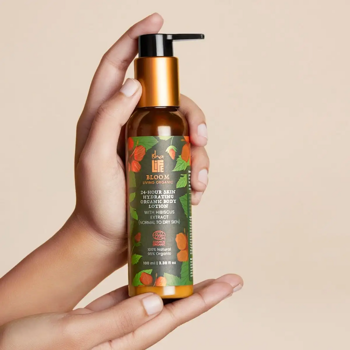 Bloom 24 Hours Skin Hydrating Organic Body Lotion With Hibiscus Extract (Normal to Dry Skin) - 100ml