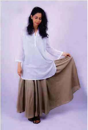 Ladies V Neck Kurtha - Style 3