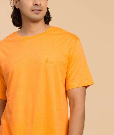 Unisex Organic Cotton Sadhana Half-Sleeve T-Shirt - Orange