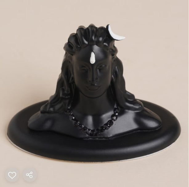 Adiyogi miniature 2" car stand - Black (Metal)