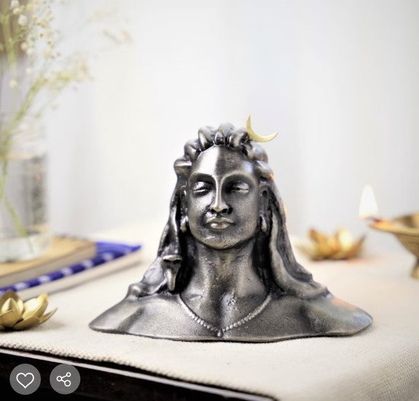 Adiyogi Statue Metal - 4 inch - Antique Nickel