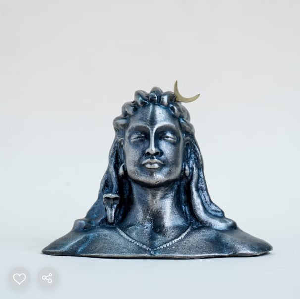 Adiyogi Statue Metal - 4 inch - Antique Nickel