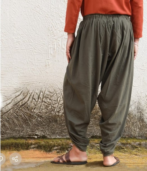 Organic Plain Dhoti Pant Olive