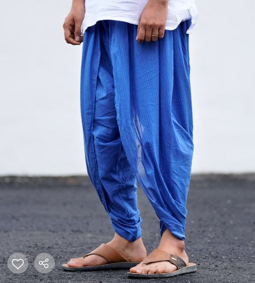 Organic Unisex Printed Dhoti Pant Indigo