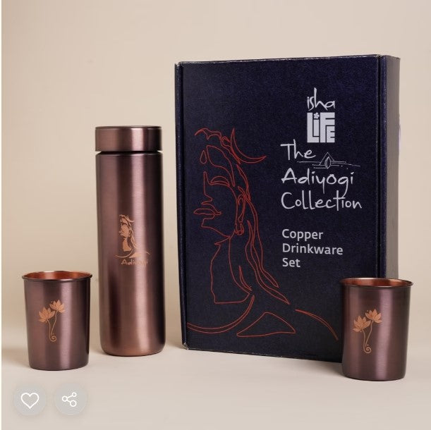 Adiyogi Copper Drinkware Set