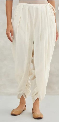 Women's 100% Organic Undyed Cotton Dhoti Pant - Off-White