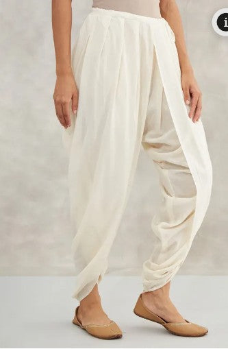 Women's 100% Organic Undyed Cotton Dhoti Pant - Off-White
