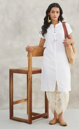 Women's 100% Organic Undyed Cotton Dhoti Pant - Off-White