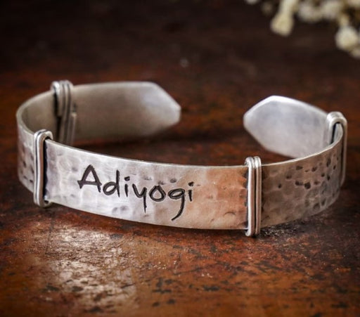 Sterling Silver (92.5) Adiyogi Hammered Cuff