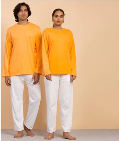 Unisex Organic Cotton Sadhana Full-Sleeve T-Shirt - Orange