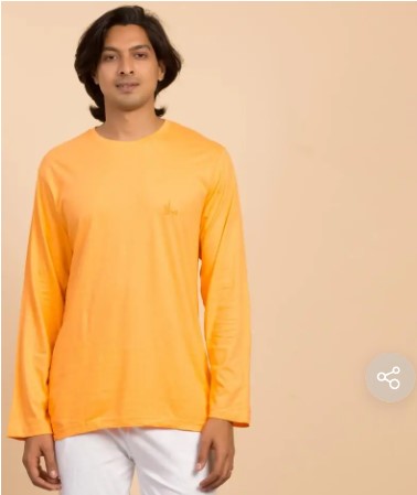 Samyama Unisex Organic Cotton Sadhana Full-Sleeve T-Shirt - Orange