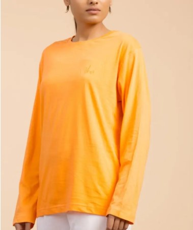 Unisex Organic Cotton Sadhana Full-Sleeve T-Shirt - Orange