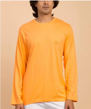 Samyama Unisex Organic Cotton Sadhana Full-Sleeve T-Shirt - Orange