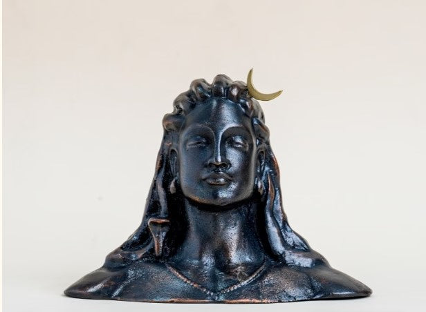 Adiyogi Statue Metal - 4 inch - Oxidised Bronze