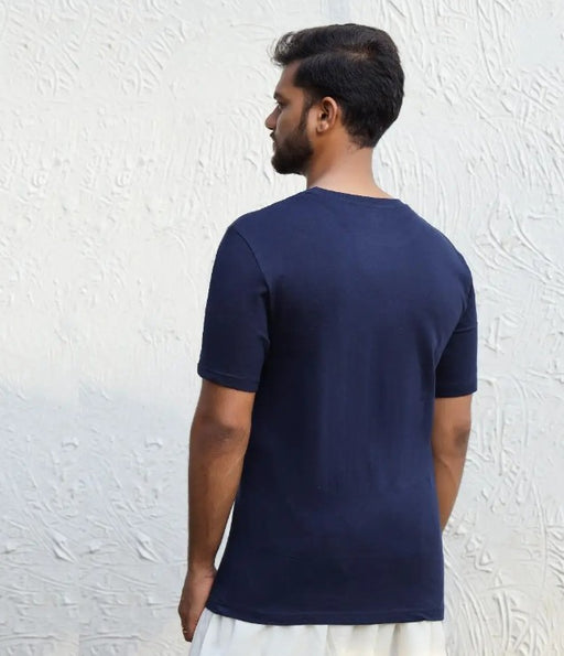 Unisex Save Soil Logo Short Sleeve Organic Cotton Navy Blue T-Shirt