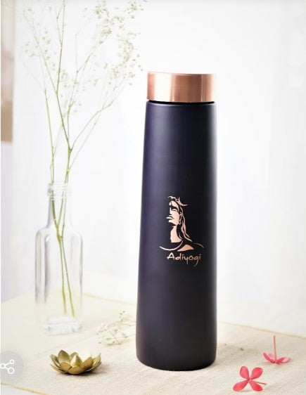 Copper Water Bottle With Adiyogi Imprint - 900 ml