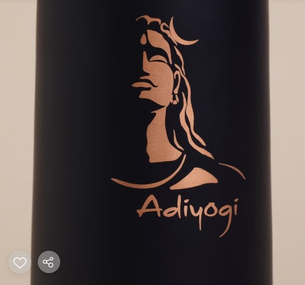 Copper Water Bottle With Adiyogi Imprint - 900 ml